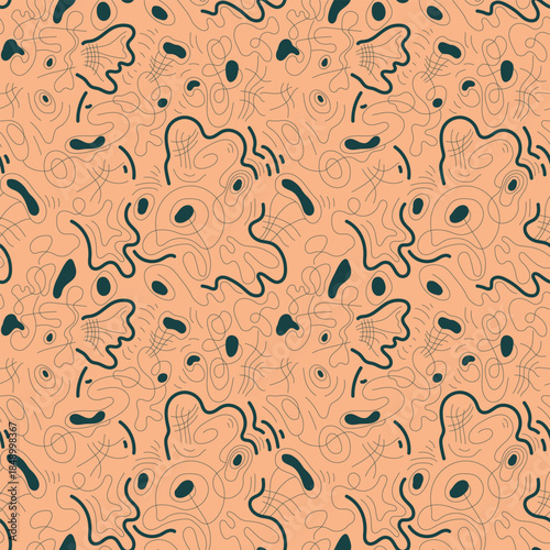 Seamless abstract unusual pattern with wavy lines. Psychedelic background