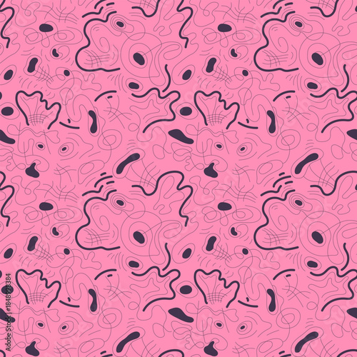 Seamless abstract unusual pattern with wavy lines. Psychedelic background