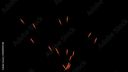 Small orange oval shapes scattered on a black background