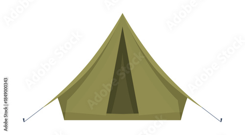 Illustration of a green camouflage tent, for outdoor activities and adventures with friends or family