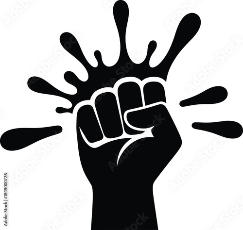 Fist with splashes  protest symbol