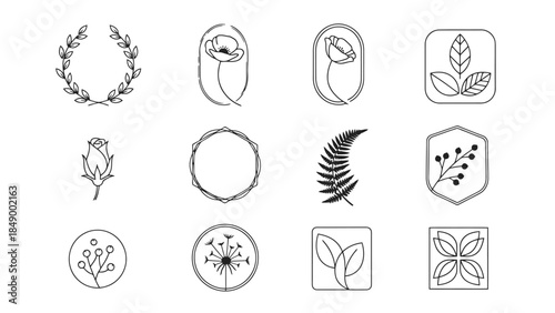Collection of Modern Minimalist Line Icons for Eco Friendly and Sustainability Concepts