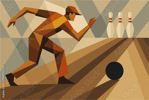 Business Success Strategy Concept with Bowling Strike Illustration