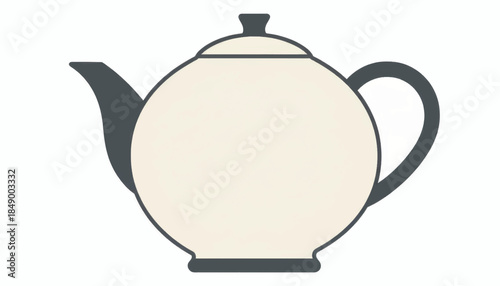 Classic teapot vector icon. Simple flat design kitchenware illustration. Graphic symbol for tea and hot beverages isolated on a white background