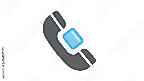 A simple phone handset vector icon. Flat design illustration for contact and communication. A modern symbol for customer support isolated on a white background