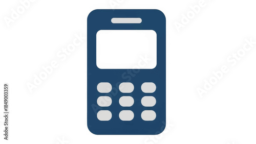 Retro mobile phone icon. Simple flat design vector illustration. Old technology and communication symbol isolated on white background