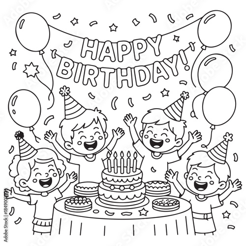 Children celebrating birthday