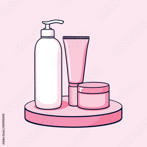 Vsai skincare product packaging with pump bottle tube jar