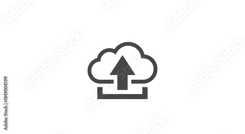 Cloud computing upload icon, data storage symbol, cloud service, modern technology concept, digital storage, online backup, file transfer, cloud icon, vector illustration