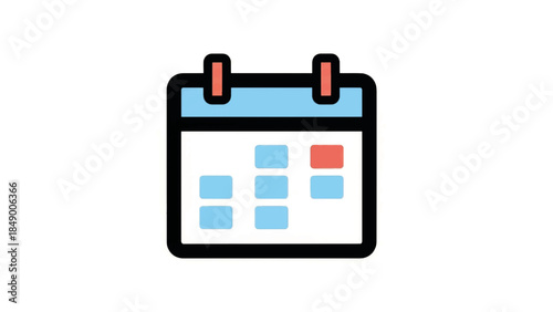 Calendar vector icon with flat design style. Schedule and appointment symbol for UI and apps. Isolated illustration