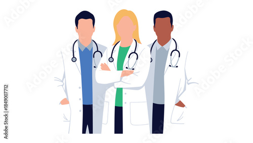 Medical Team: The medical team exudes confidence and compassion, showcasing a united front dedicated to patient well-being, symbolizing trust and hope. 