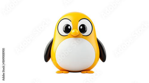 Cute Cartoon Penguin on Transparent Background
