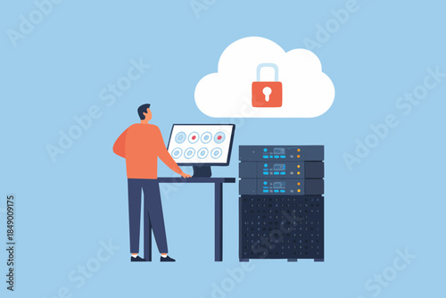Secure cloud computing with data protection and server infrastructure