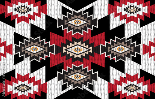 Geometric ethnic pattern seamless flower color oriental. 
seamless pattern. Design for fabric, curtain, background, 
carpet, wallpaper, clothing, wrapping, Batik, 
fabric,Vector illustration. pattern 