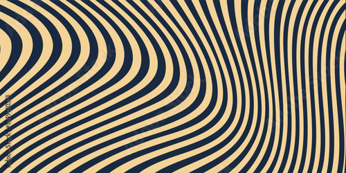 Abstract Swirling Lines Pattern with Yellow and Black Colors.