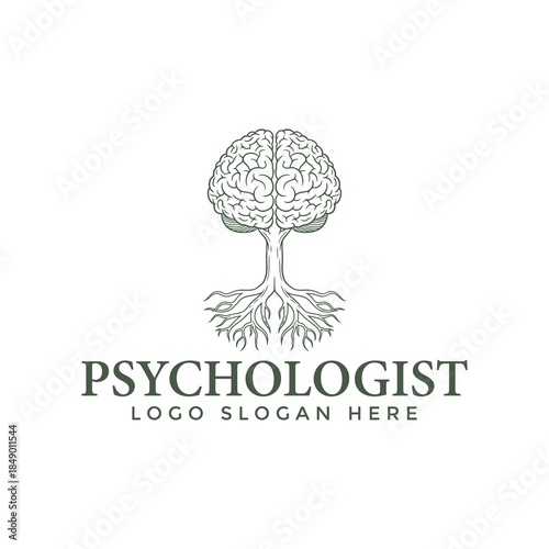 Psychology Logo Brain Tree Mental Health Counseling Psychologist Symbol