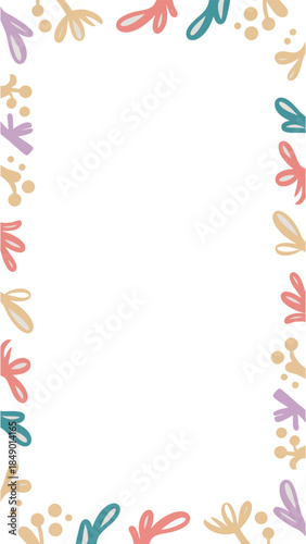 Whimsical Frame: A delicate floral frame surrounds a blank space, perfect for adding your creative touch, evoking a sense of artistic flair and natural beauty. 