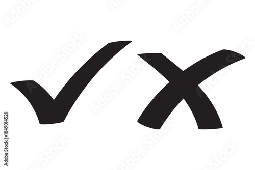 Check mark icon button set. check box icon with right or correct buttons and yes checkmark tick box icons - checkbox symbol sign. editable strokes. vector illustration