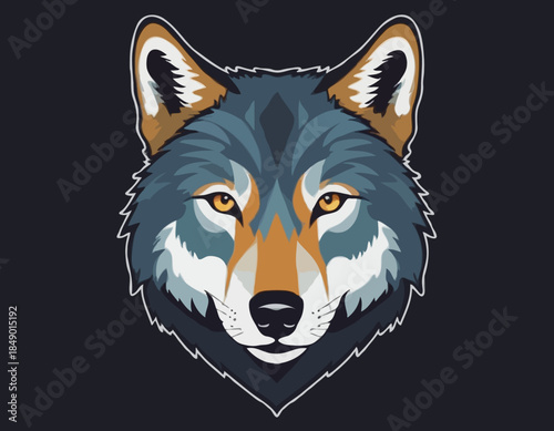 wolf head, animal illustration