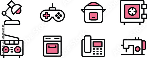 Icon Pack Home Appliances, Mixer, Radio, Speakers, AC, Fan, Blender Designed for Websites, Apps, UI UX Projects, and Professional Digital Assets