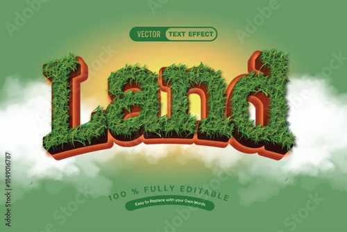 3D Realitsic Grass Editable Text Effect