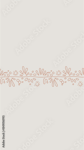 Elegant Floral Design: A delicate line of ornate floral elements gracefully embellishes the upper part of the image, showcasing a seamless design for a touch of artistic flair.