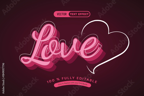 Pink Love Editable Text Effect