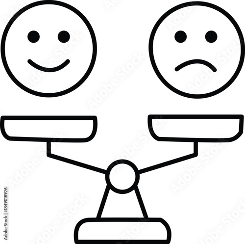 Balancing happiness and sadness Vector