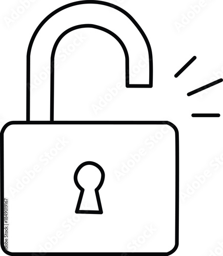 Open padlock Vector
