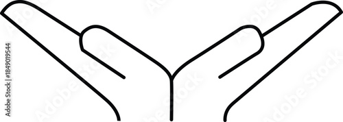 Hands in prayer position Vector