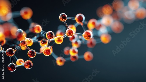 Atomic molecular structure glowing abstract background
