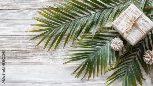 Christmas Presents Styled with Palm Leaves