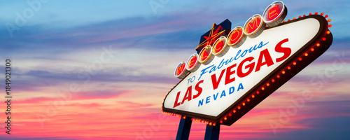 Welcome to Fabulous Las Vegas Neon Sign. Las Vegas, Nevada, USA