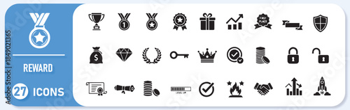 Reward and achievement icons for business and motivation