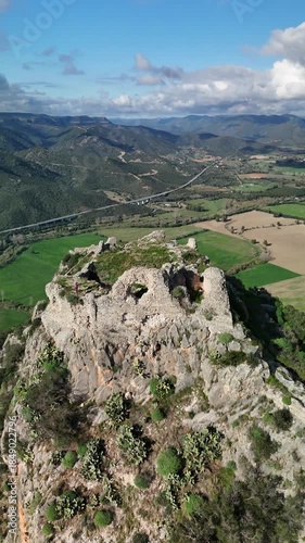 Wallpaper Mural Aerial view of Quirra Castle on the top of Mount Cudias, Villaputzu, Cagliari, Sardinia, Italy Torontodigital.ca