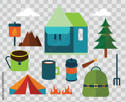 set of travel icons