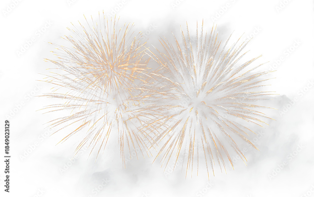 Fototapeta premium Holiday Fireworks PNG Vibrant Salute Explosion