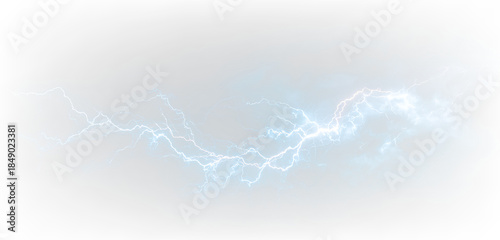 Bright Blue Lightning Bolt PNG Glowing Electric Sparks