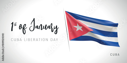 Cuba constitution day vector banner, greeting card