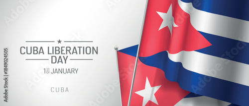 Cuba happy constitution day greeting card, banner vector illustration