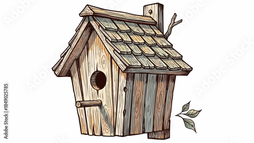 bird house on white background