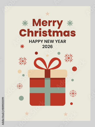 Festive Christmas & New Year Gift Card – Holiday Celebration Greeting Design 