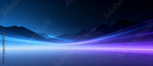 Abstract landscape with light trails