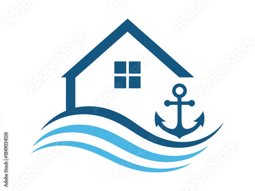 Waterfront Home with Anchor Logo