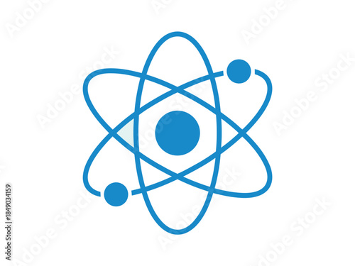 Blue Atomic Structure Symbol Illustration