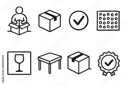Packaging, delivery outline icon set. Shipping, logistics icons outline collection