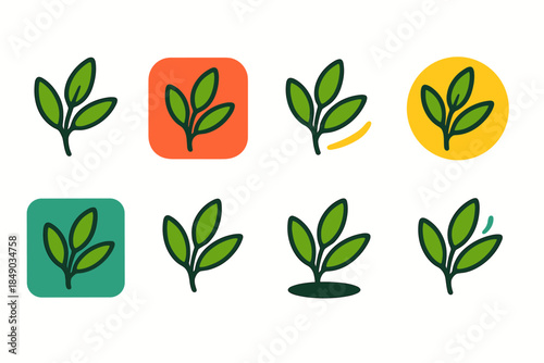 Nature, eco-friendly flat icon set. Environmental, green icons flat collection