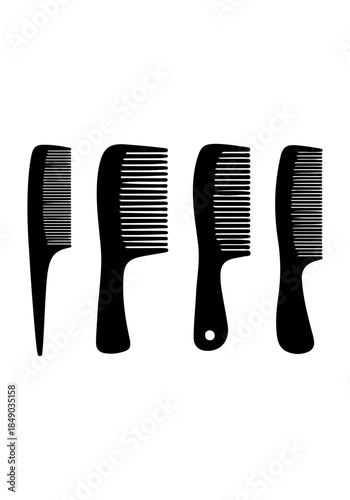 A set of hair comb art, comb vector art design, barbershop comb vector illustration