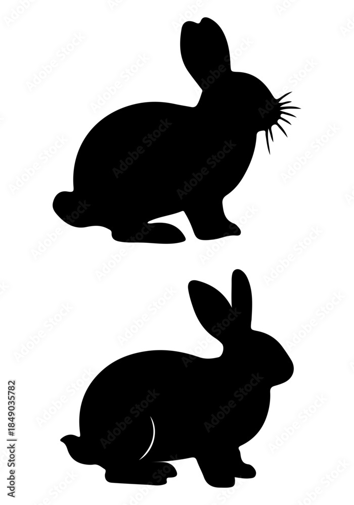 Obraz premium A set of rabbit art, rabbit bunny vector art design, bunny vector illustration
