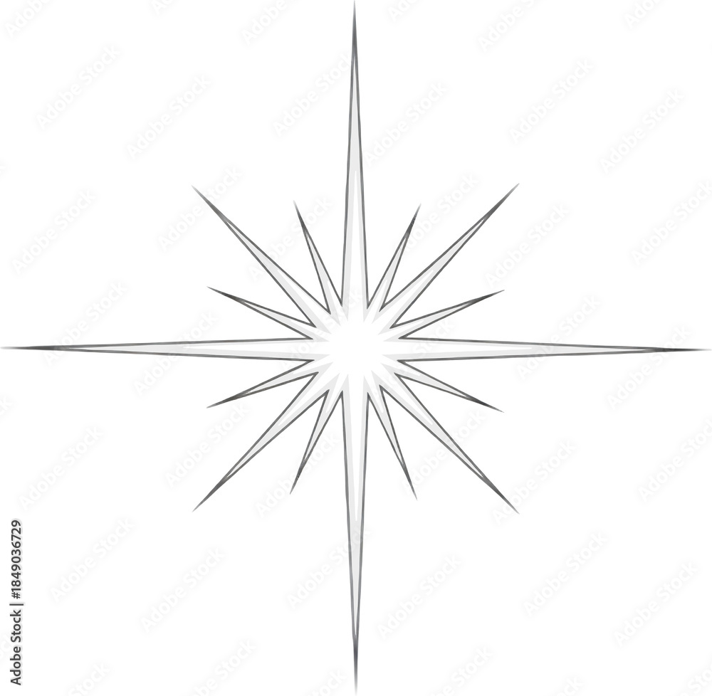 Fototapeta premium Geometric Star Shape Line Art